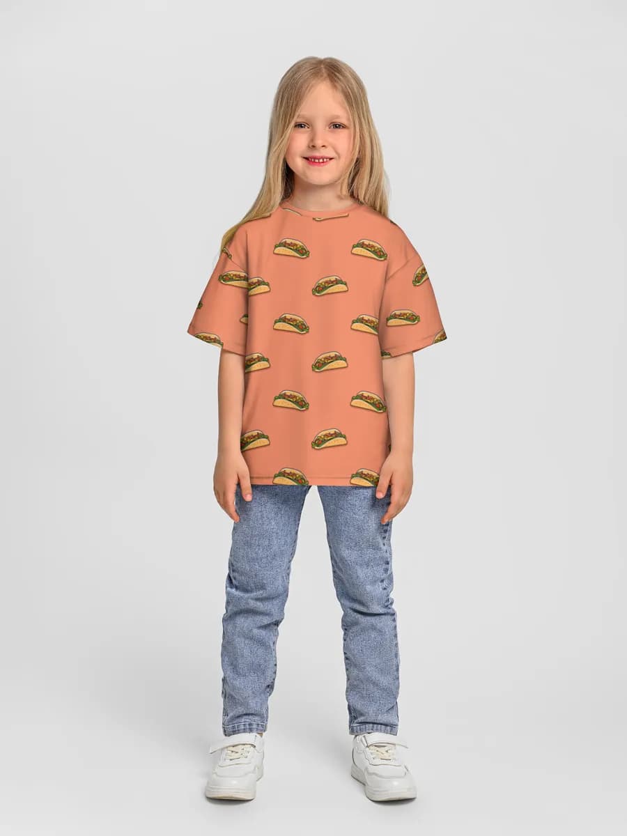 Girls' oversized cotton T-shirt