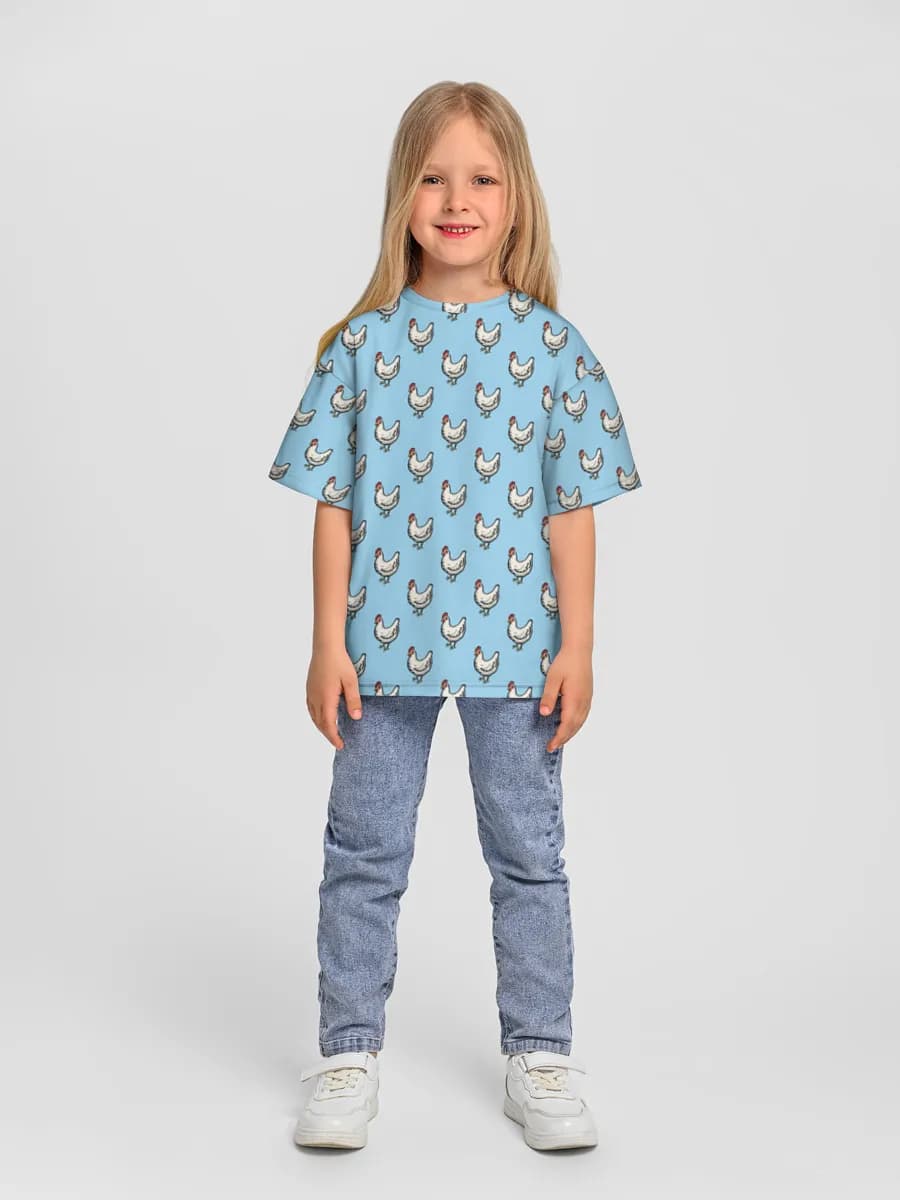 Girls' oversized cotton T-shirt