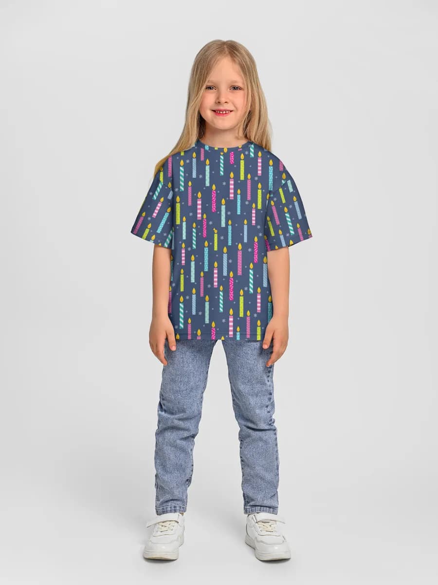 Girls' oversized cotton T-shirt