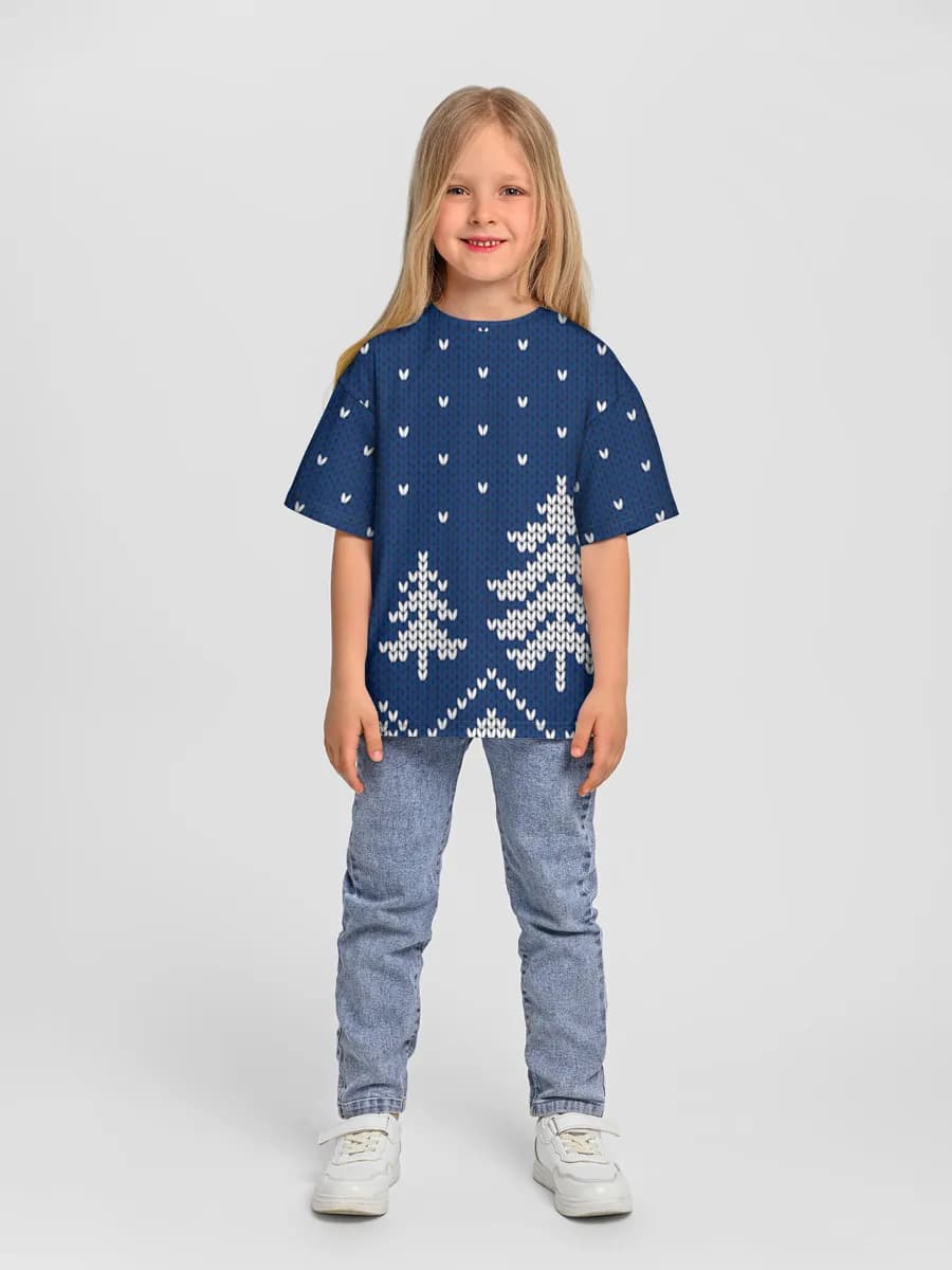 Girls' oversized cotton T-shirt