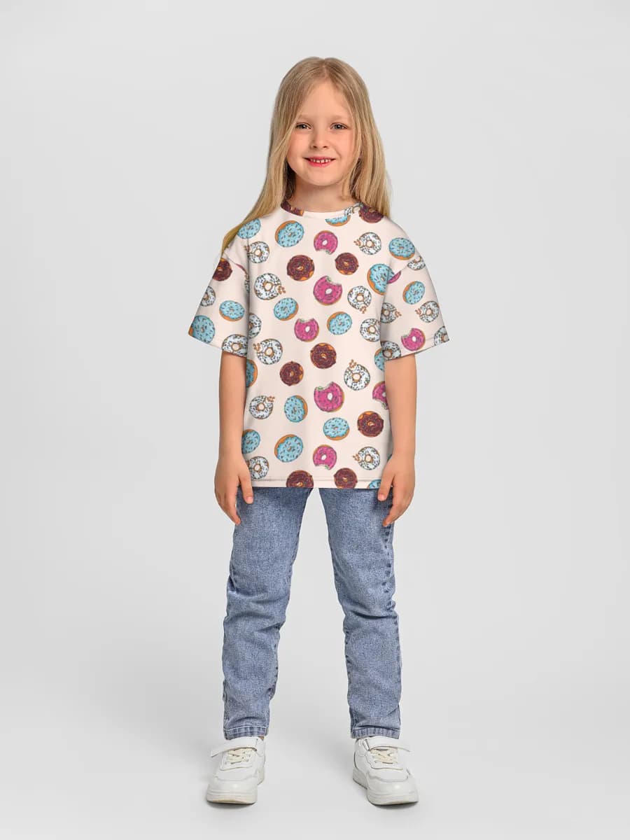 Girls' oversized cotton T-shirt