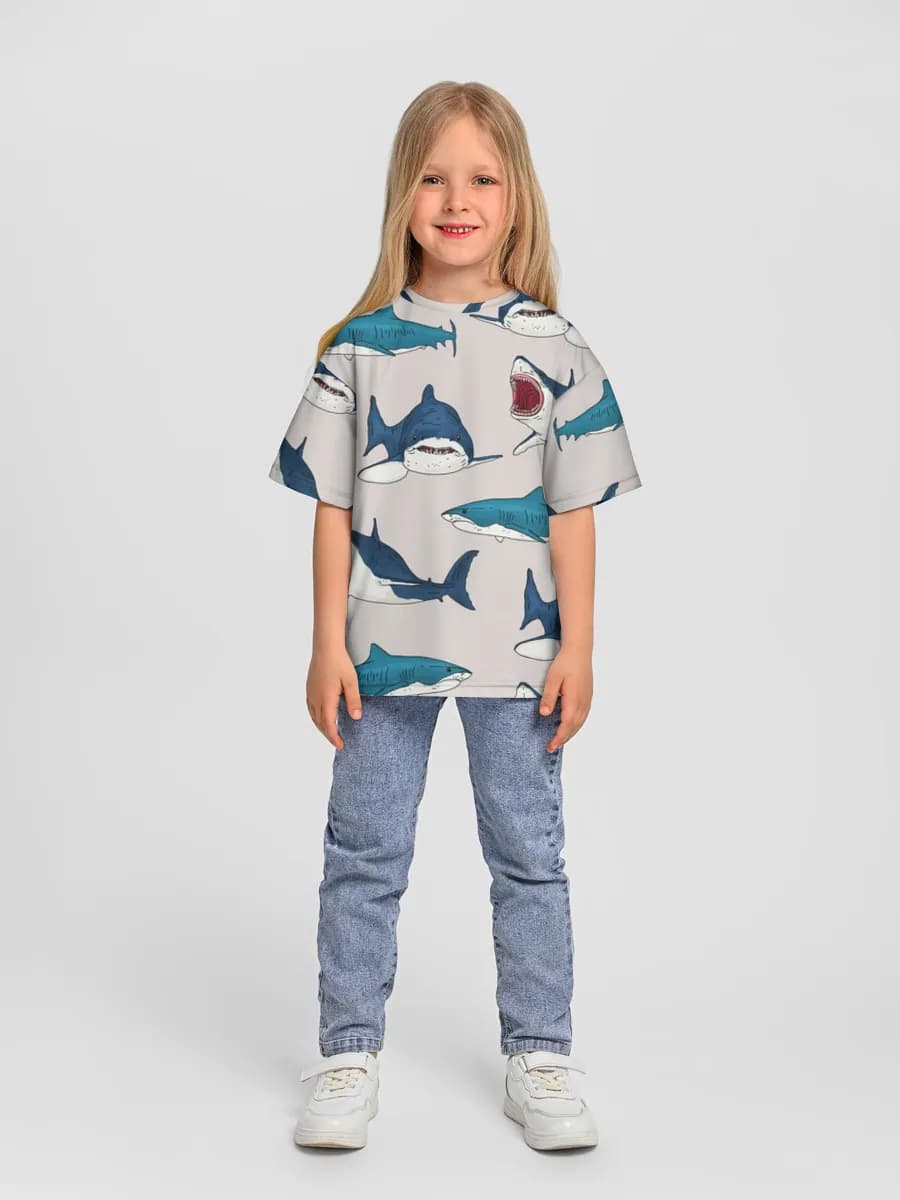 Girls' oversized cotton T-shirt