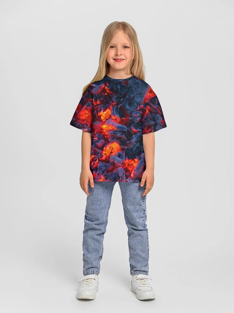 Girls' oversized cotton T-shirt