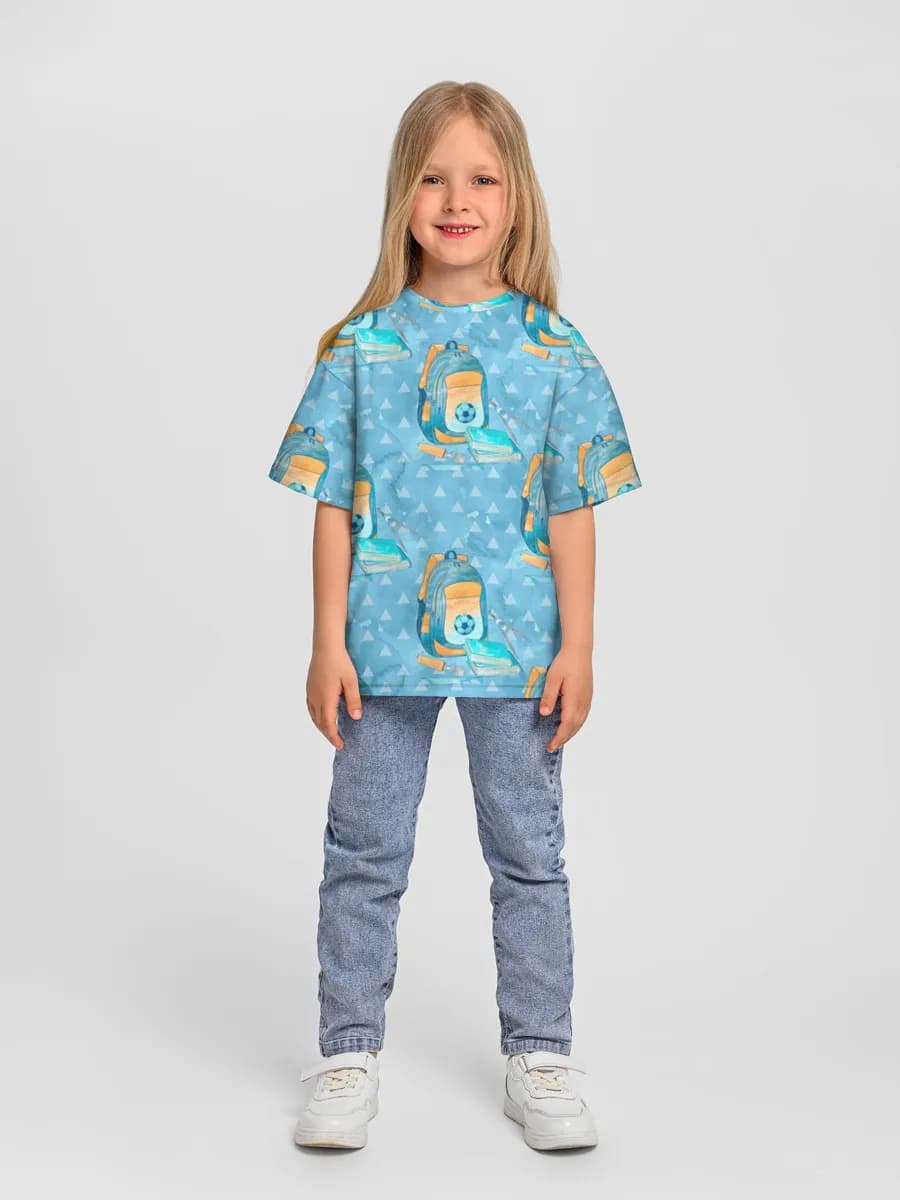 Girls' oversized cotton T-shirt