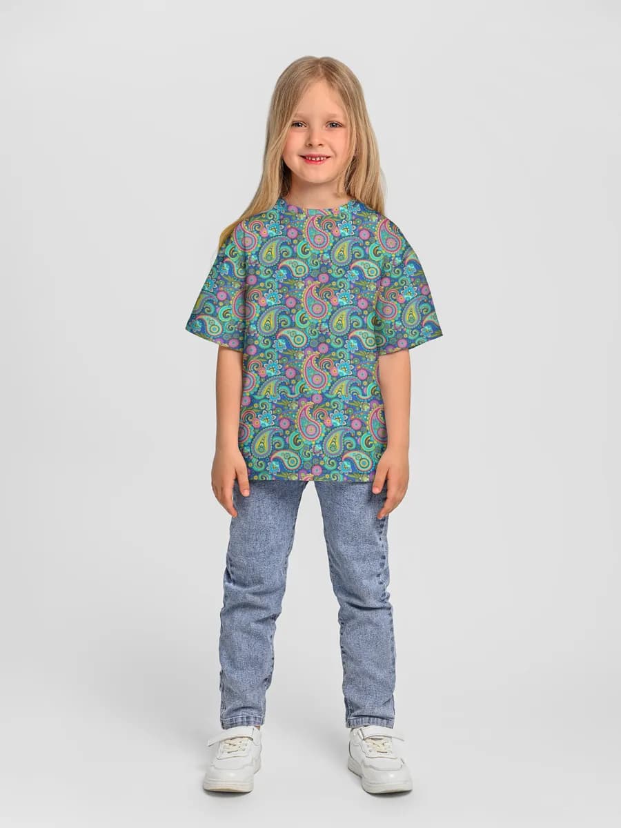 Girls' oversized cotton T-shirt