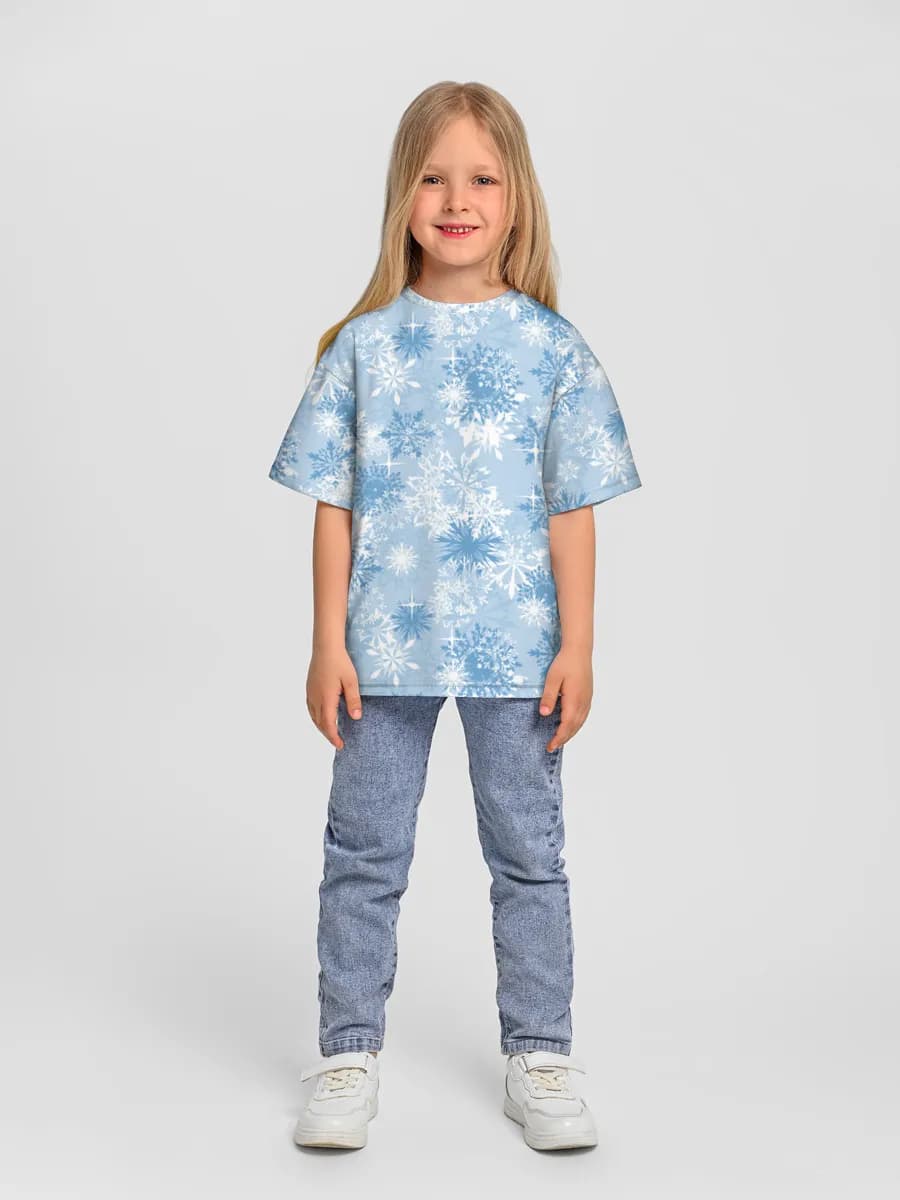 Girls' oversized cotton T-shirt