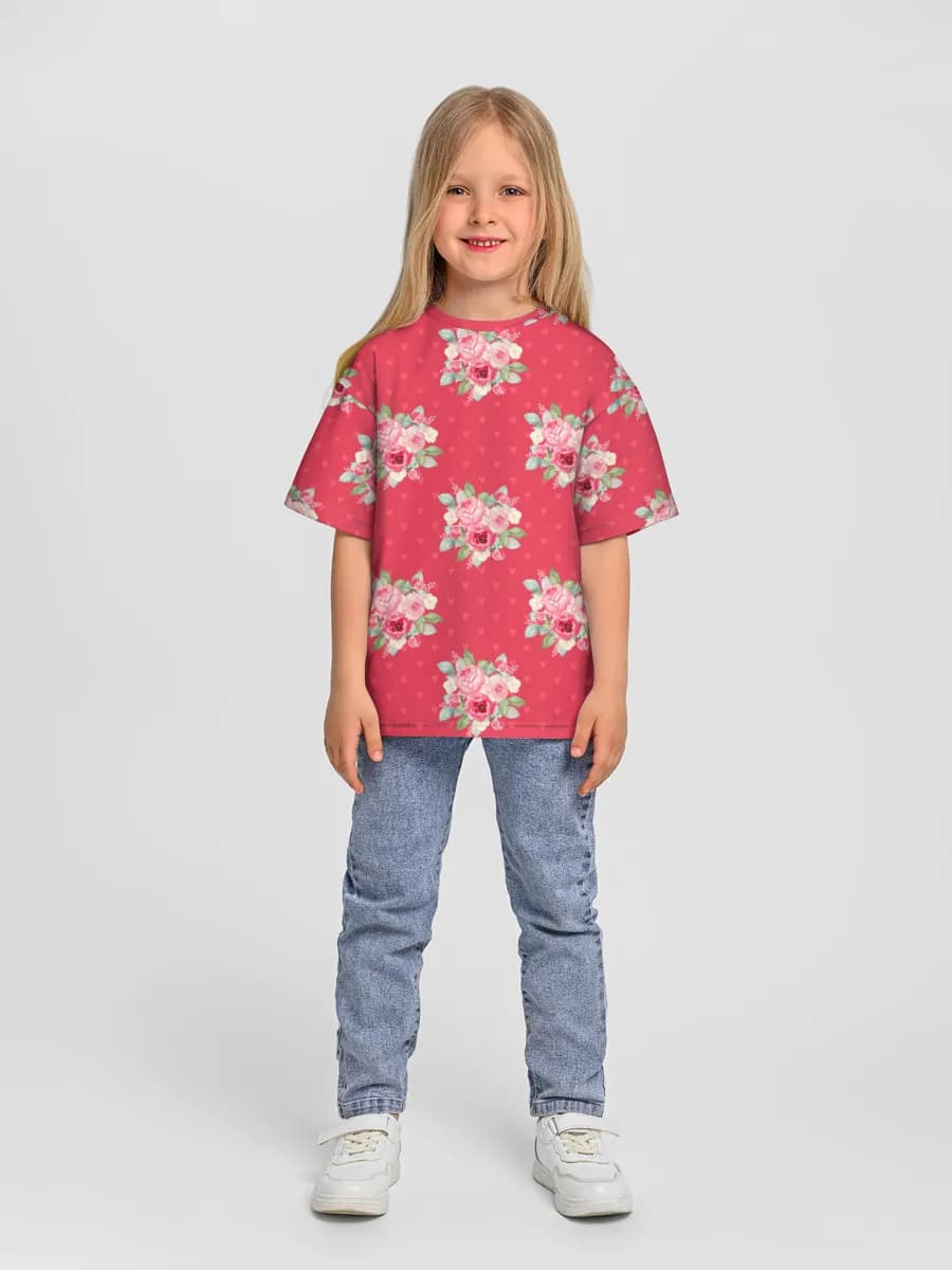 Girls' oversized cotton T-shirt