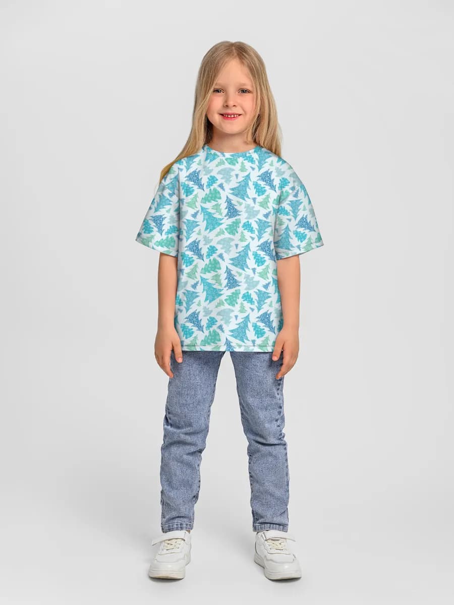 Girls' oversized cotton T-shirt