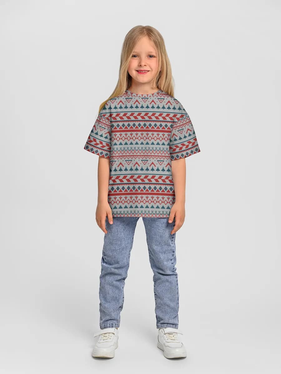 Girls' oversized cotton T-shirt