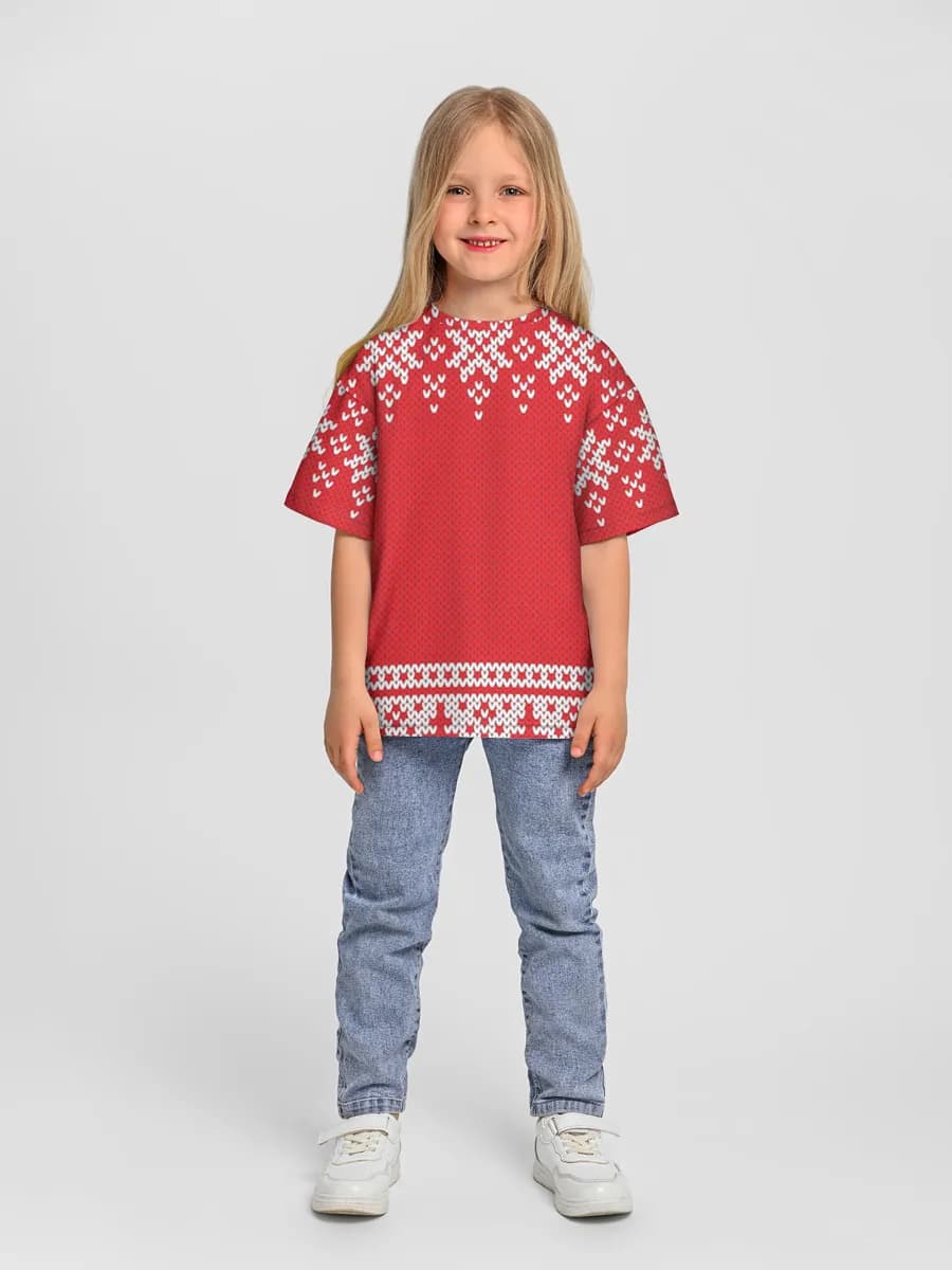 Girls' oversized cotton T-shirt