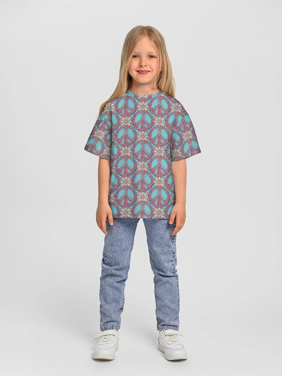 Girls' oversized cotton T-shirt