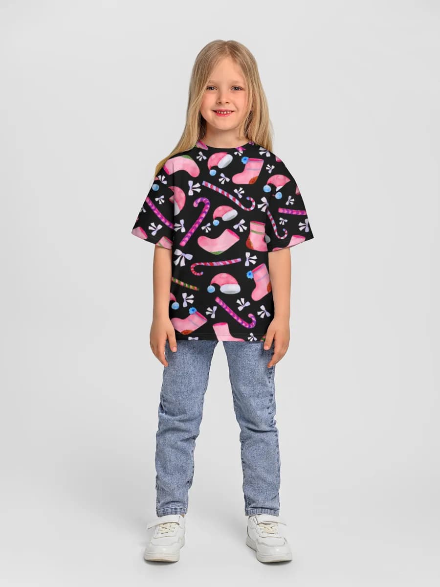 Girls' oversized cotton T-shirt