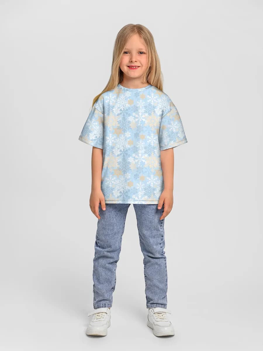 Girls' oversized cotton T-shirt
