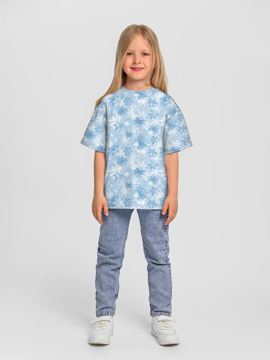 Girls' oversized cotton T-shirt