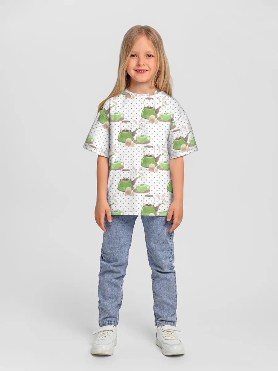 Girls' oversized cotton T-shirt