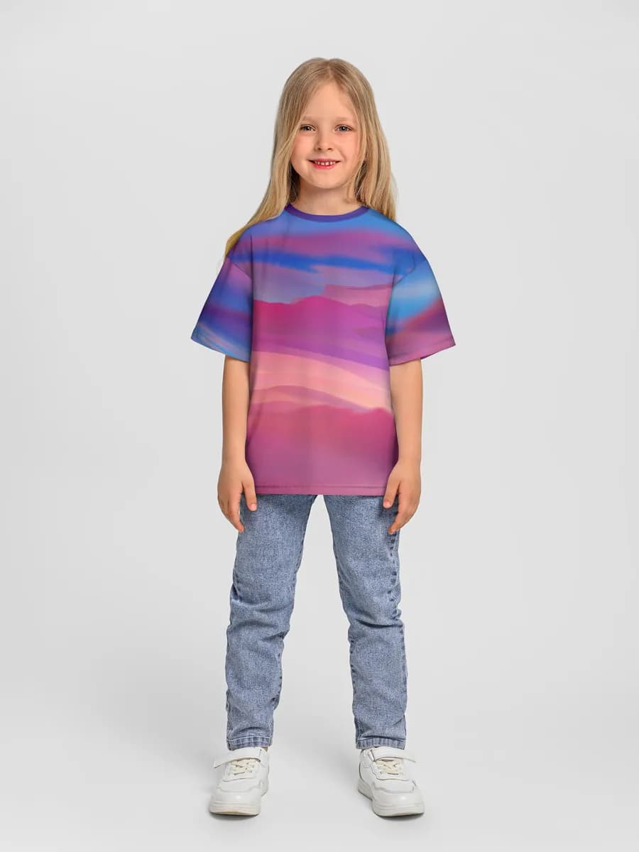 Girls' oversized cotton T-shirt