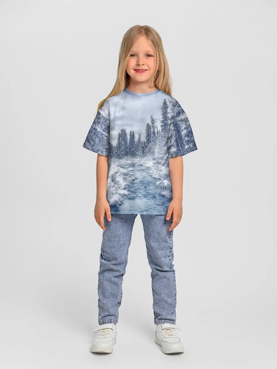 Girls' oversized cotton T-shirt