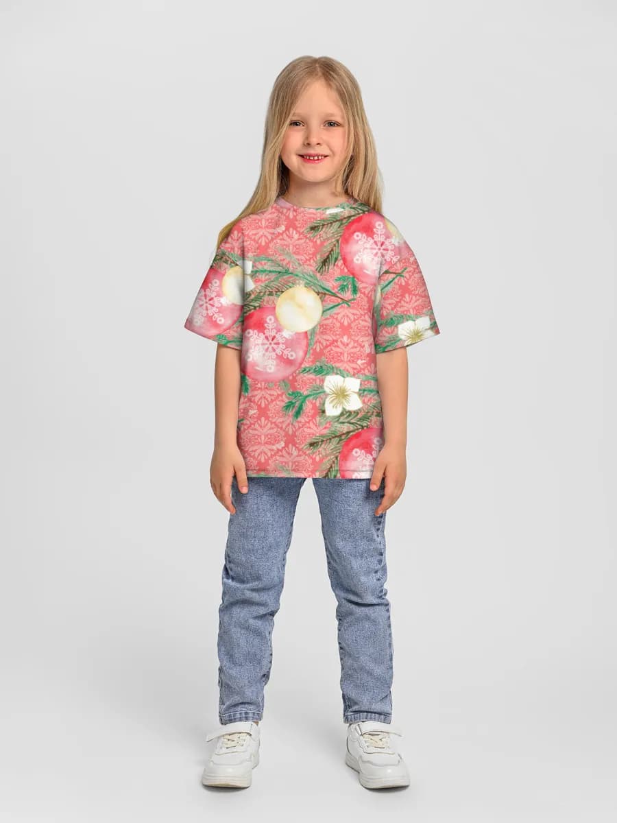Girls' oversized cotton T-shirt