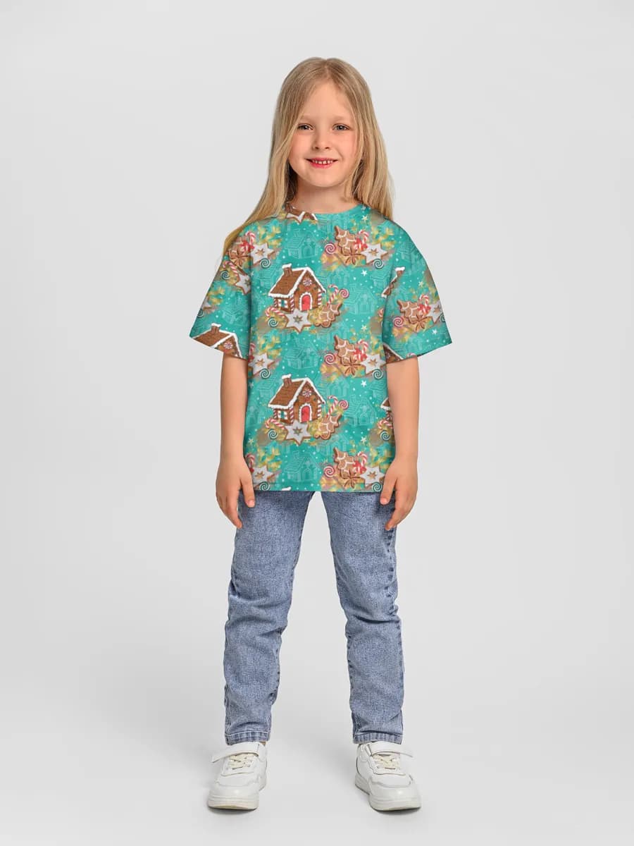 Girls' oversized cotton T-shirt