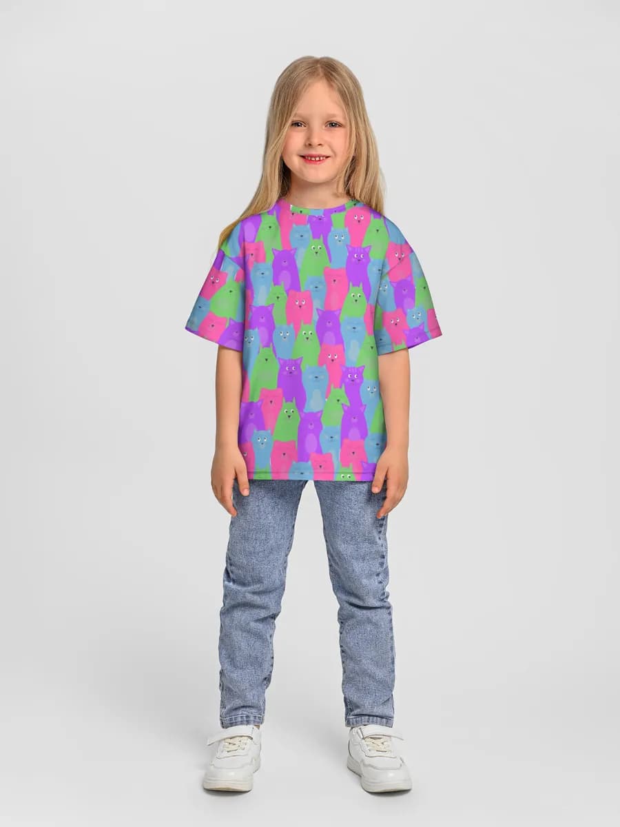 女の子 ビッグシルエット コットンTシャツ