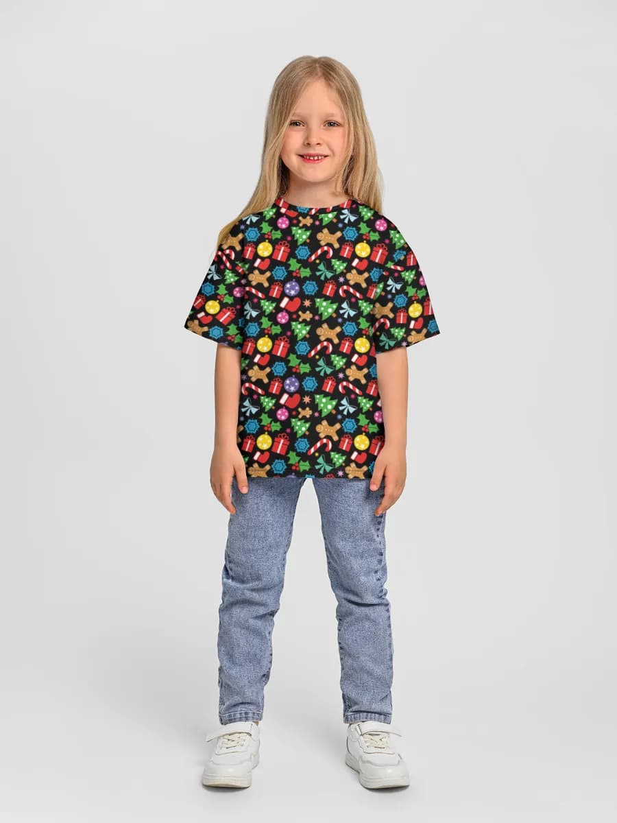 Girls' oversized cotton T-shirt