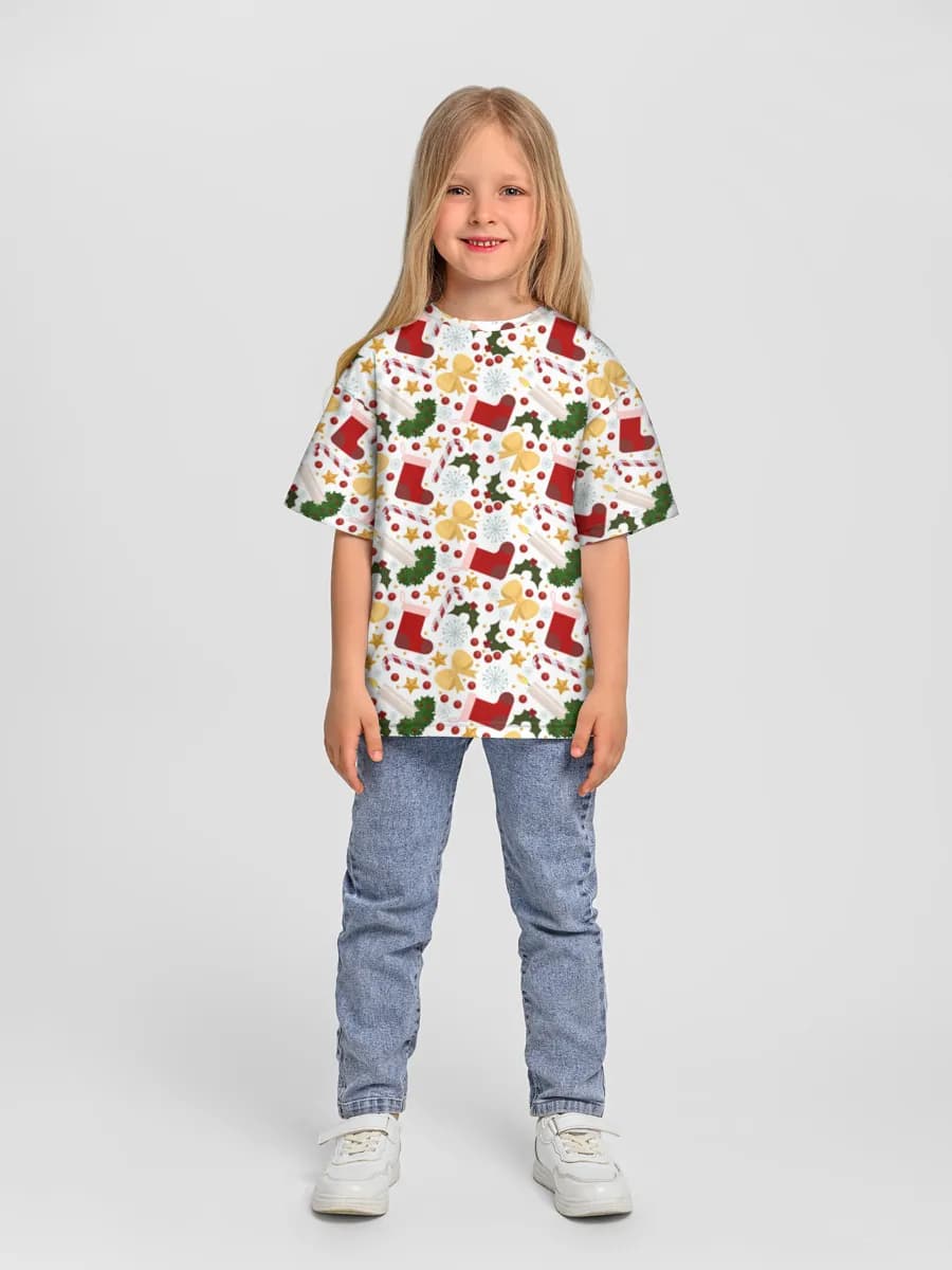 Girls' oversized cotton T-shirt