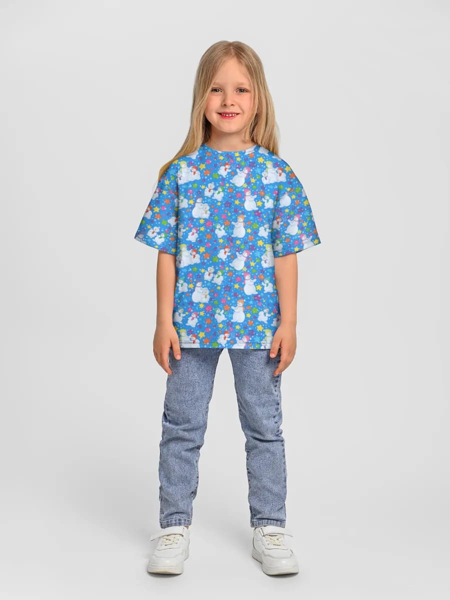 Girls' oversized cotton T-shirt