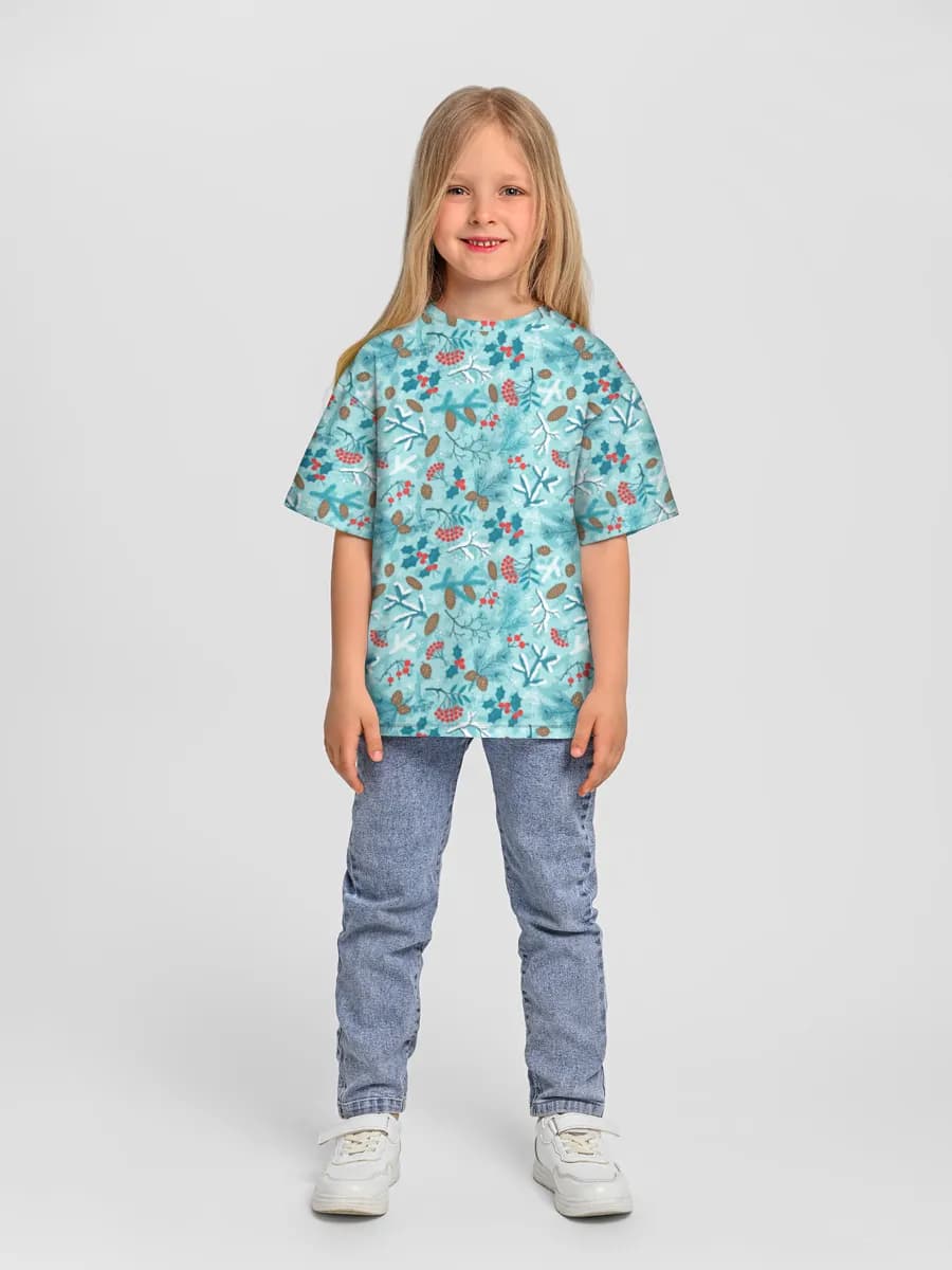 Girls' oversized cotton T-shirt