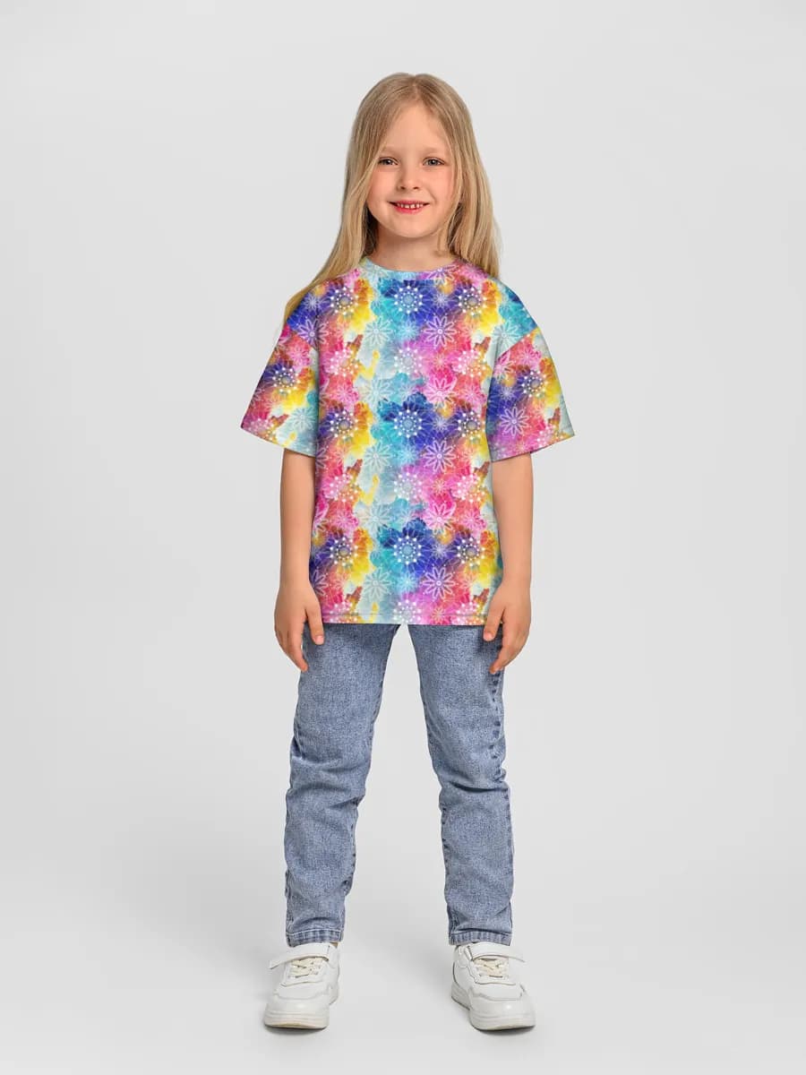 Girls' oversized cotton T-shirt