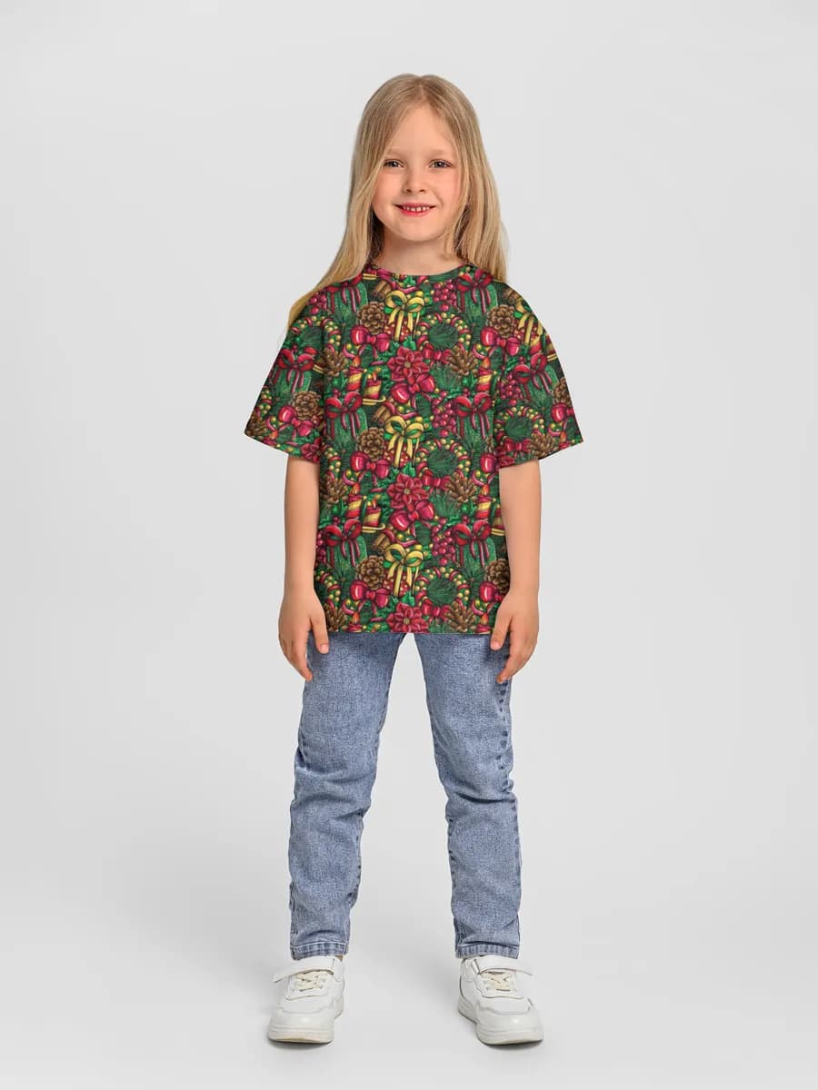 Girls' oversized cotton T-shirt