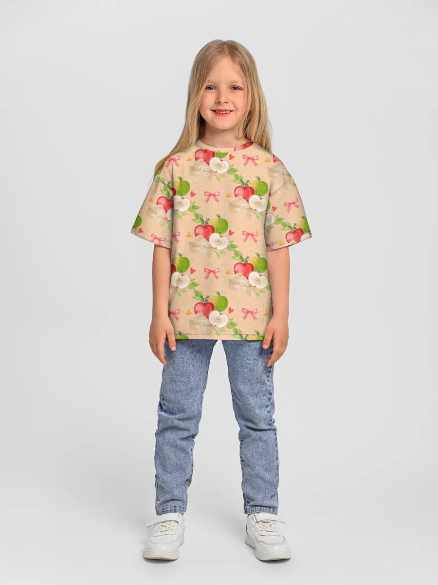 Girls' oversized cotton T-shirt