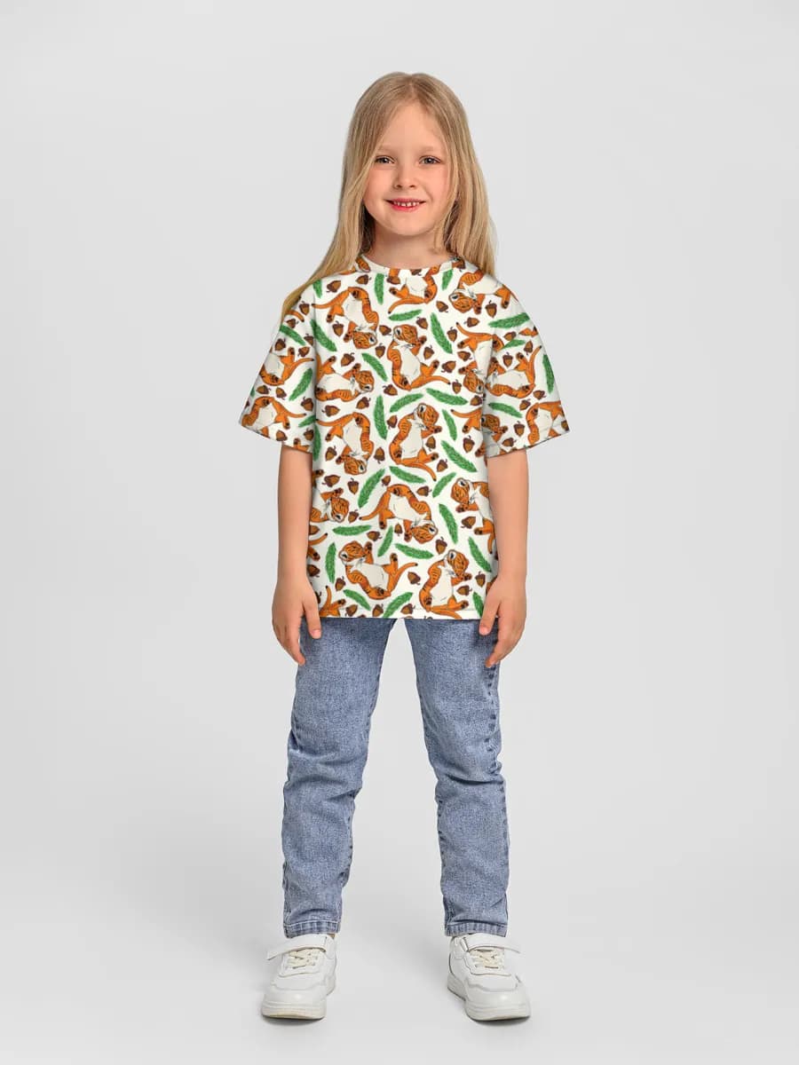 Girls' oversized cotton T-shirt