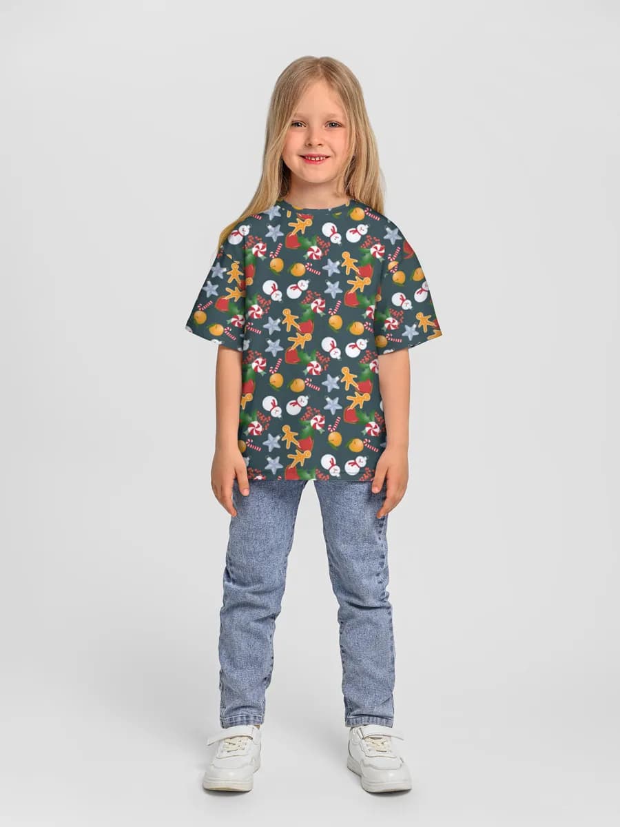 Girls' oversized cotton T-shirt