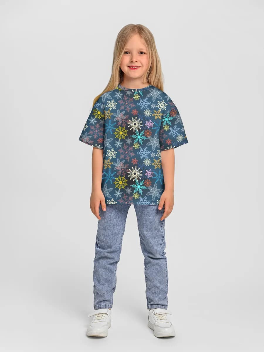 Girls' oversized cotton T-shirt