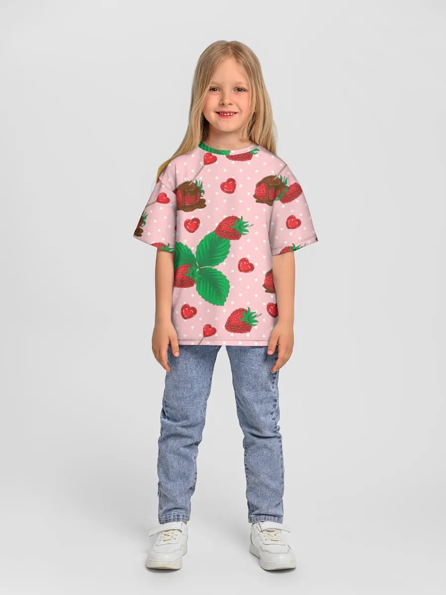 Girls' oversized cotton T-shirt