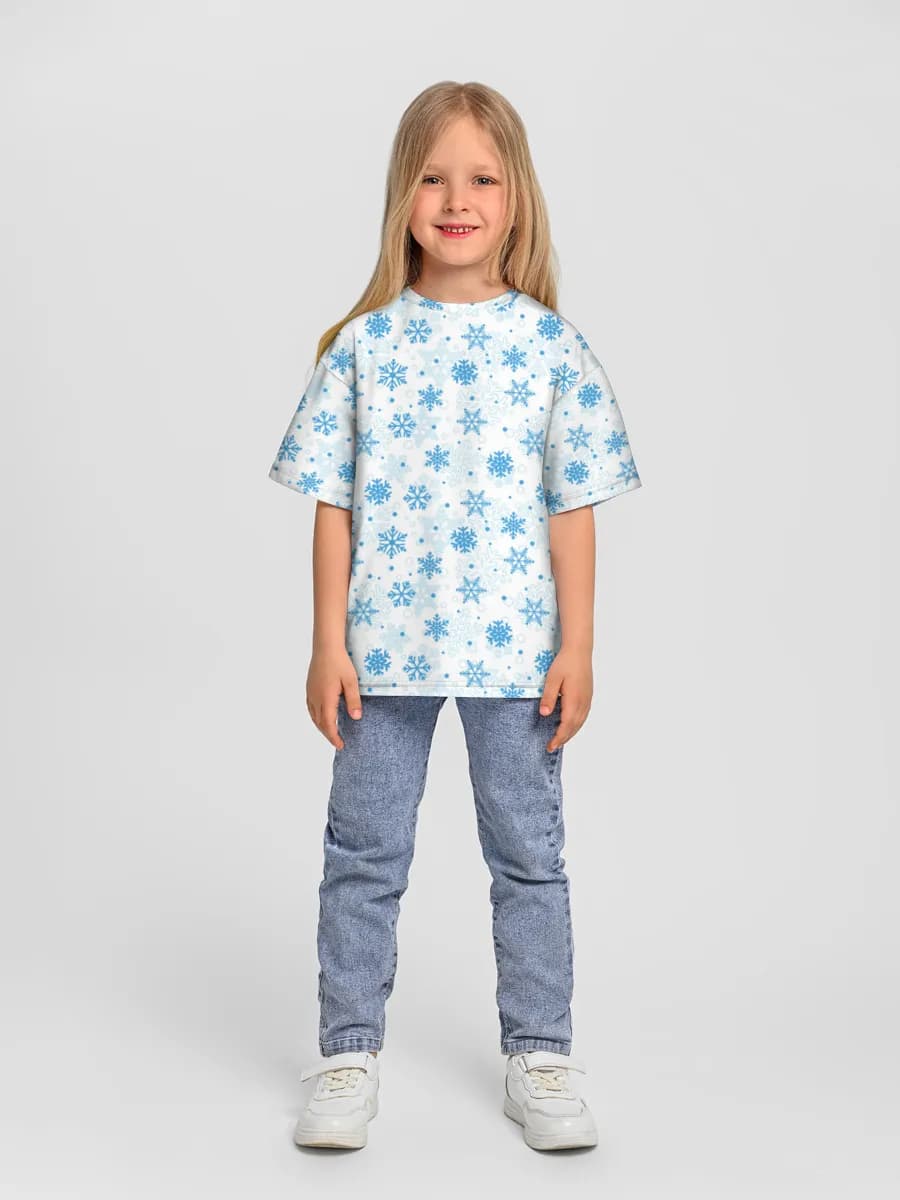 Girls' oversized cotton T-shirt