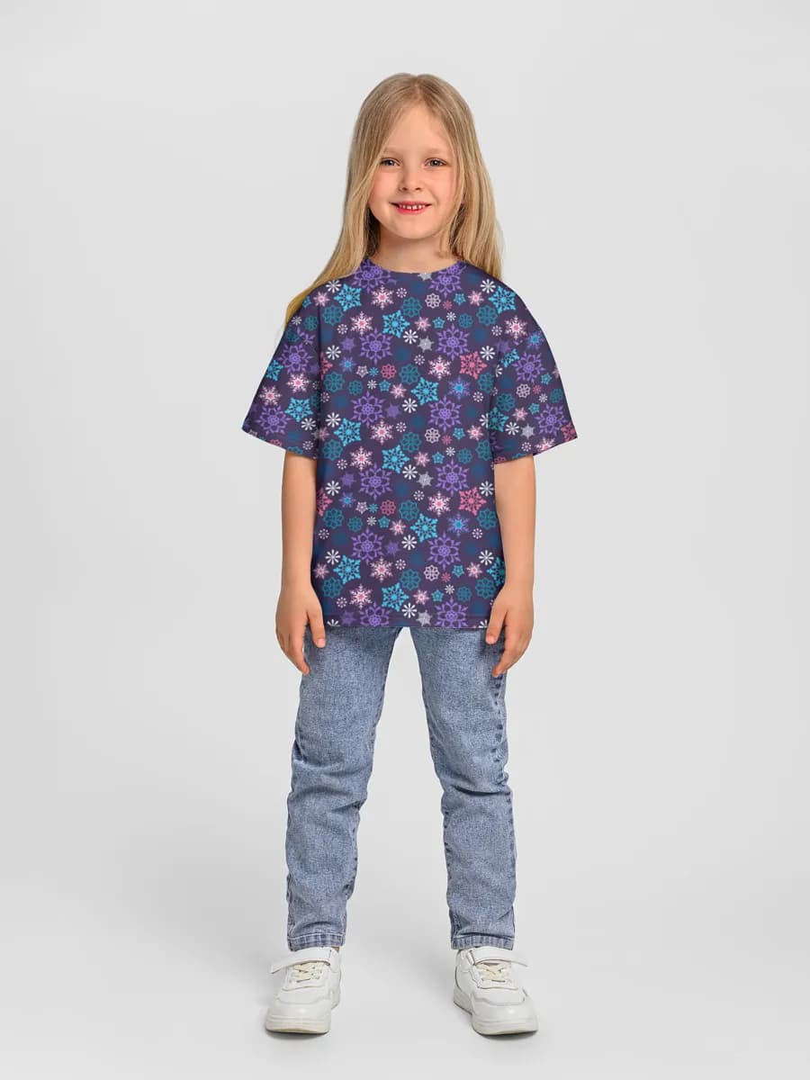 Girls' oversized cotton T-shirt
