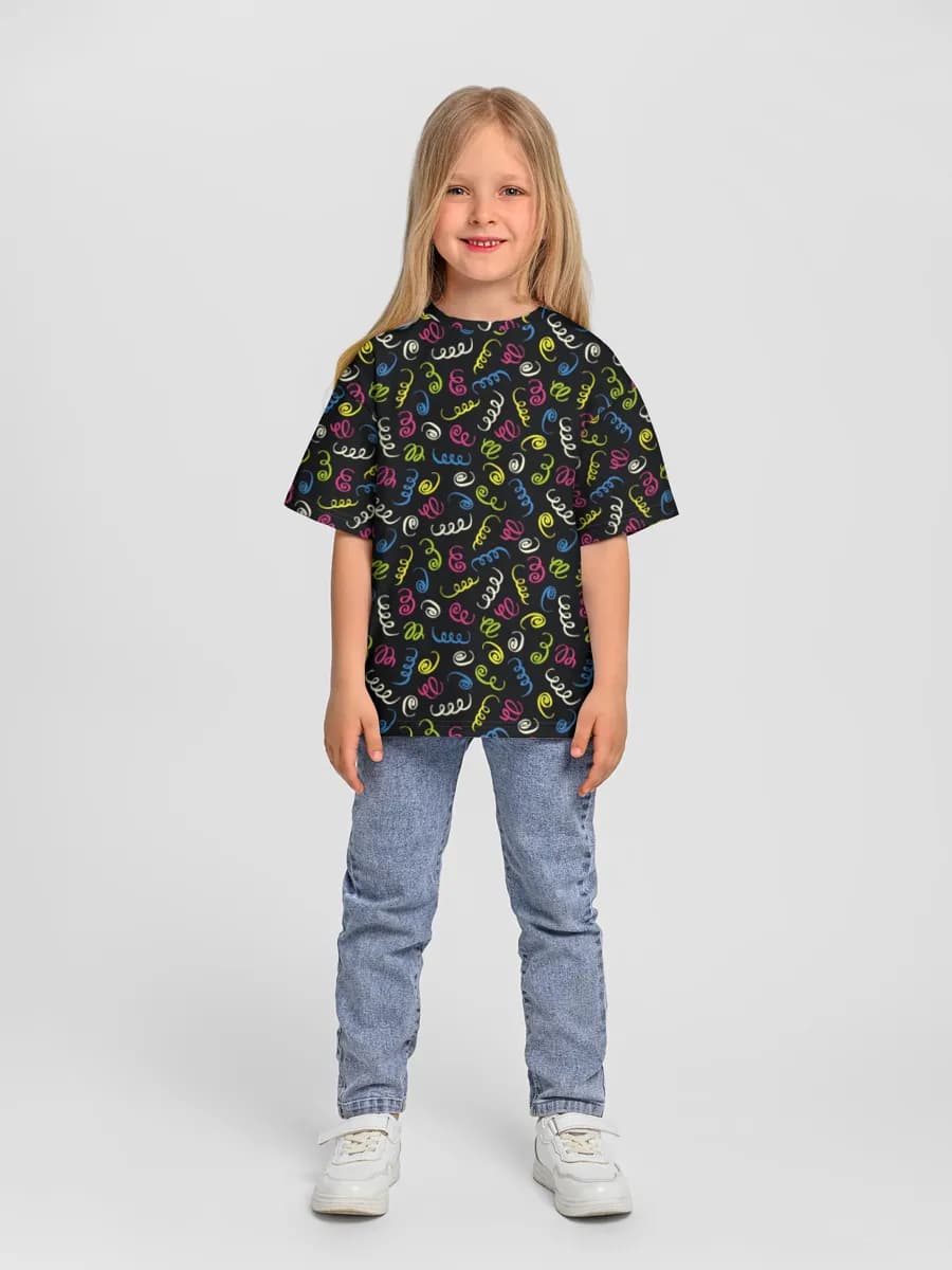 Girls' oversized cotton T-shirt