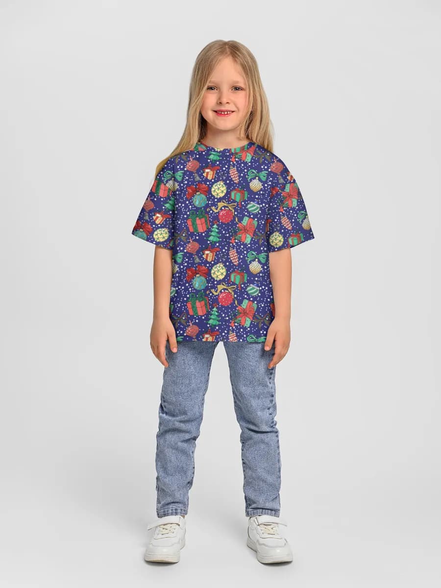 Girls' oversized cotton T-shirt