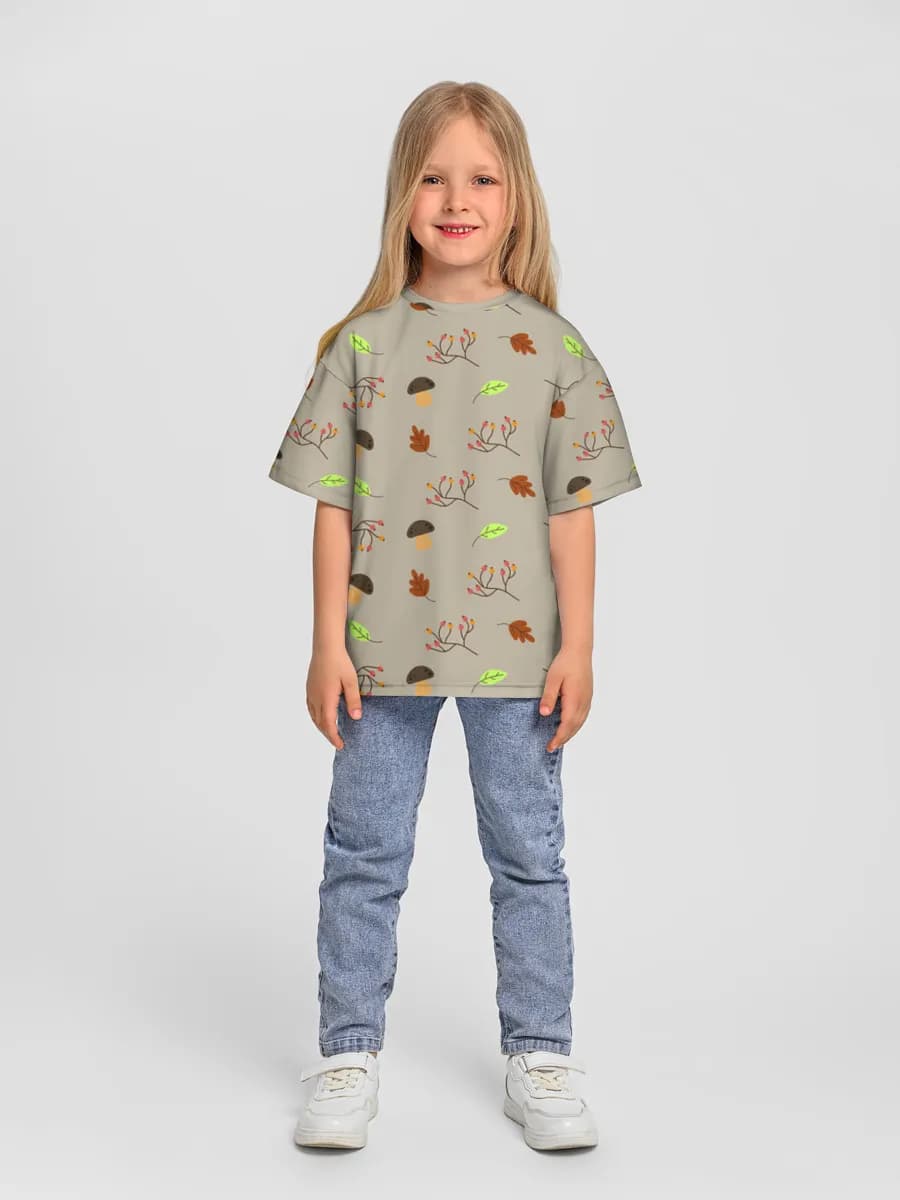 女の子 ビッグシルエット コットンTシャツ