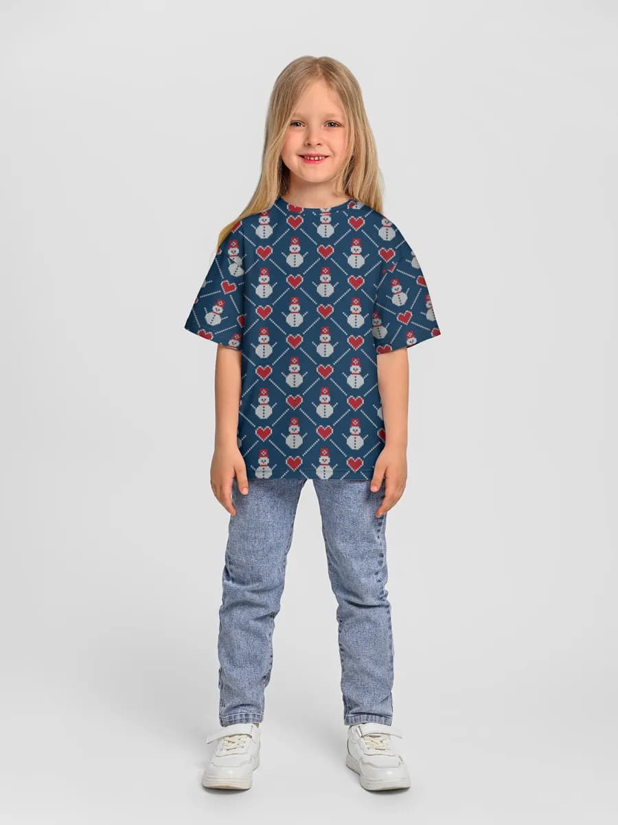 Girls' oversized cotton T-shirt