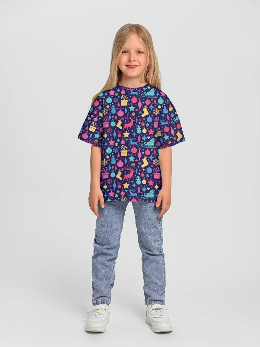 Girls' oversized cotton T-shirt
