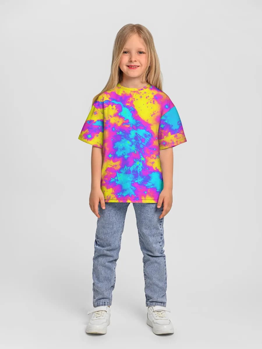 Girls' oversized cotton T-shirt