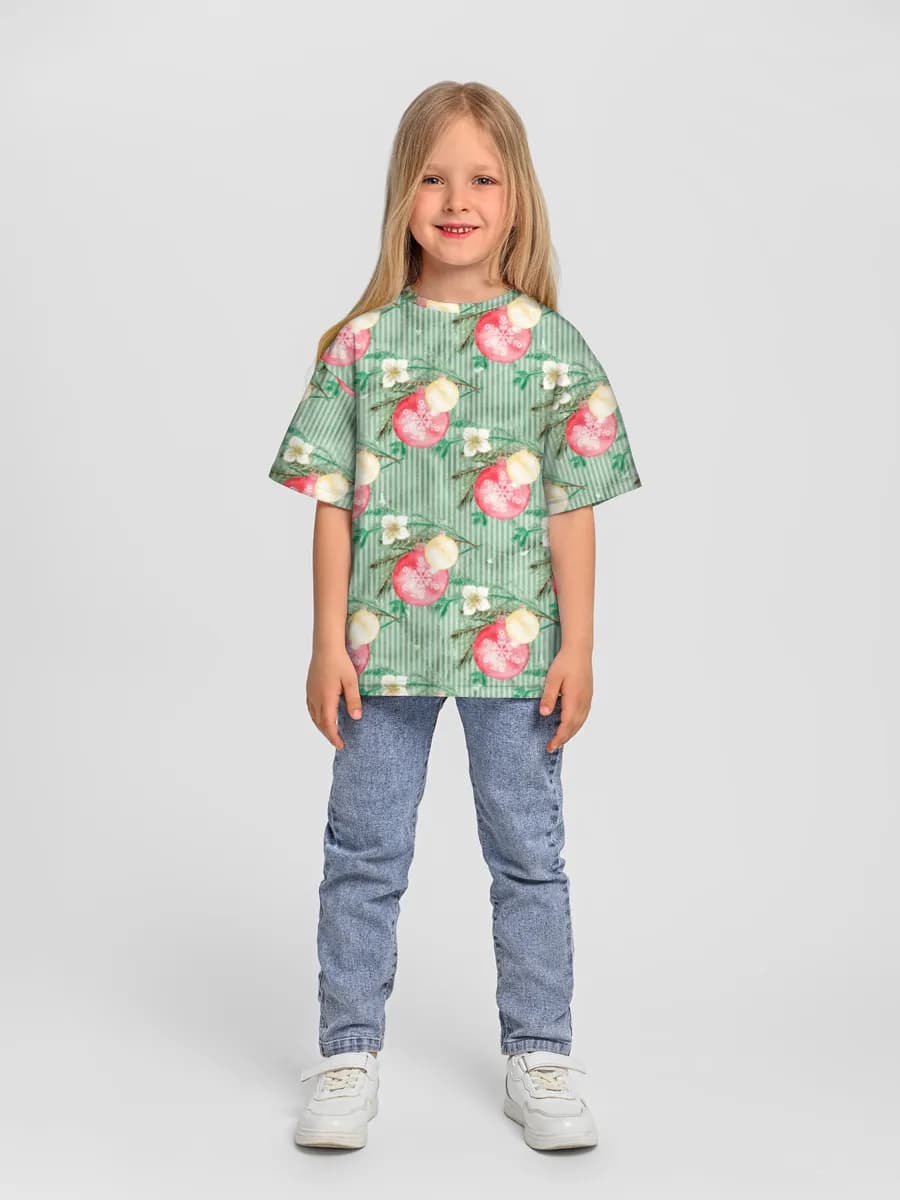 Girls' oversized cotton T-shirt
