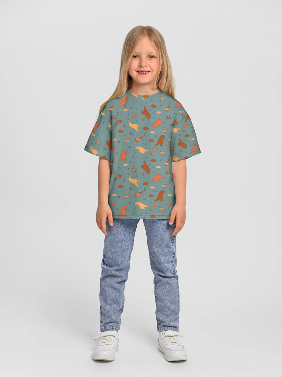 女の子 ビッグシルエット コットンTシャツ