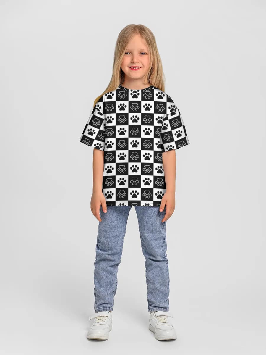 Girls' oversized cotton T-shirt