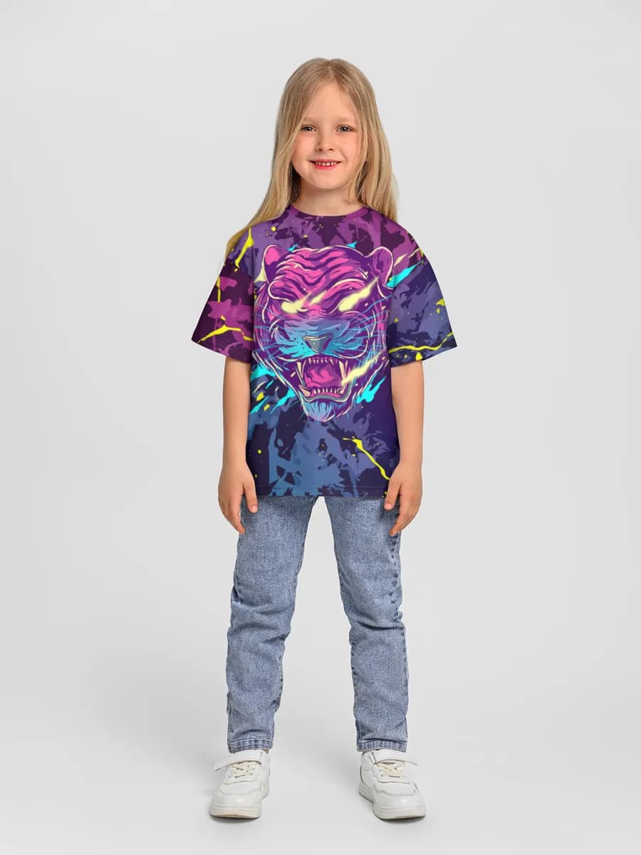 Oversized Baumwoll-T-Shirt Mädchen