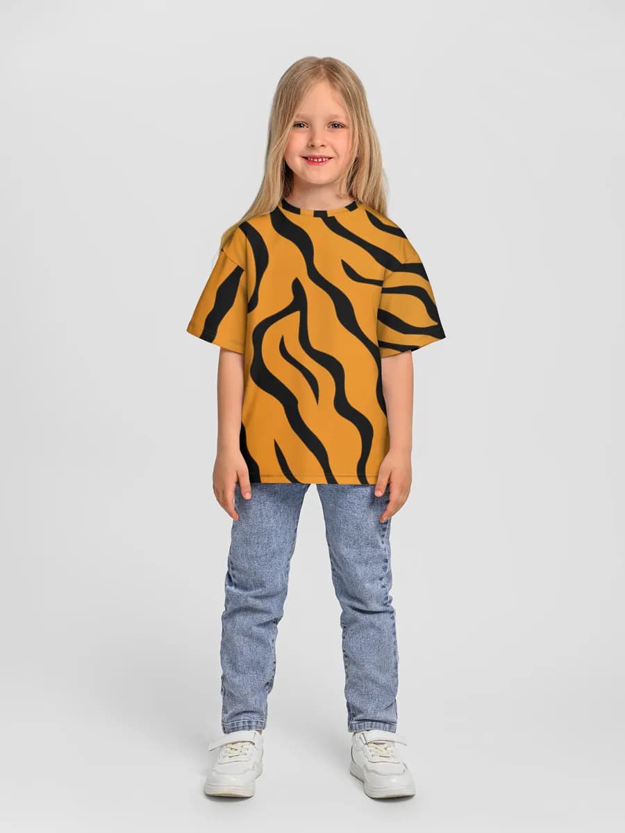 Girls' oversized cotton T-shirt