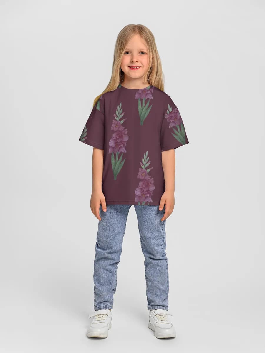 Girls' oversized cotton T-shirt