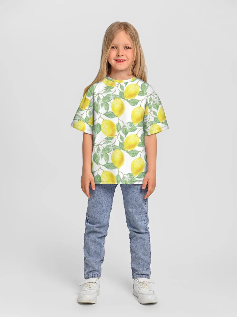 Girls' oversized cotton T-shirt